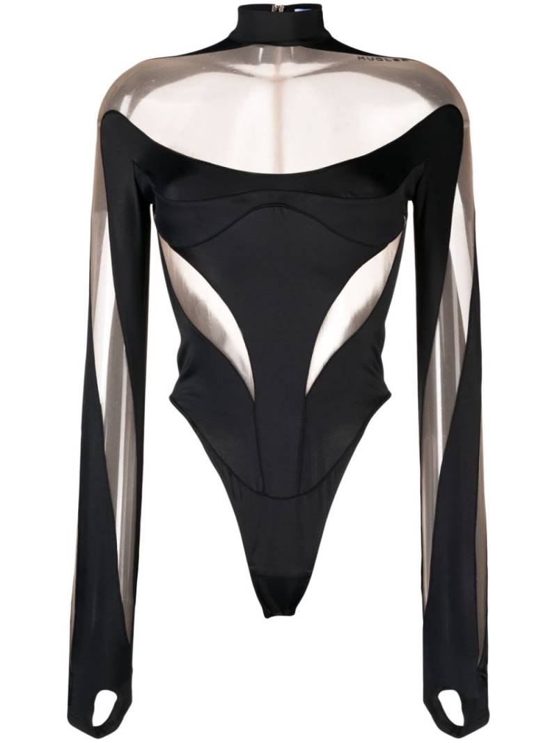 Mugler Illusion panelled bodysuit - Black von Mugler