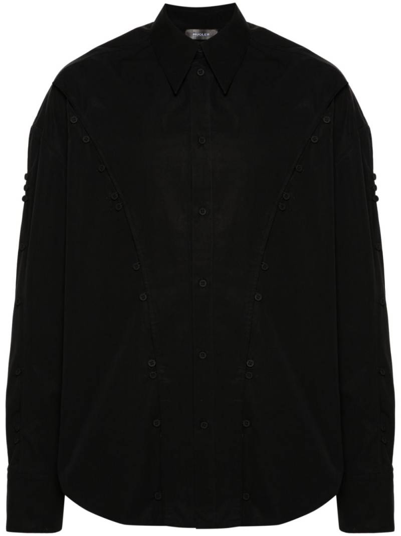 Mugler poplin button shirt - Black von Mugler