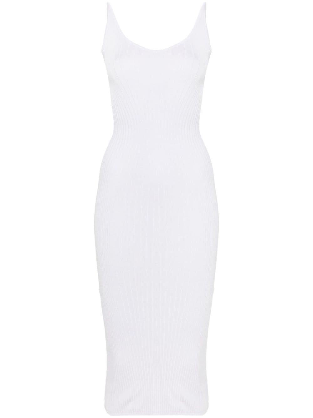 Mugler ribbed mididress - White von Mugler