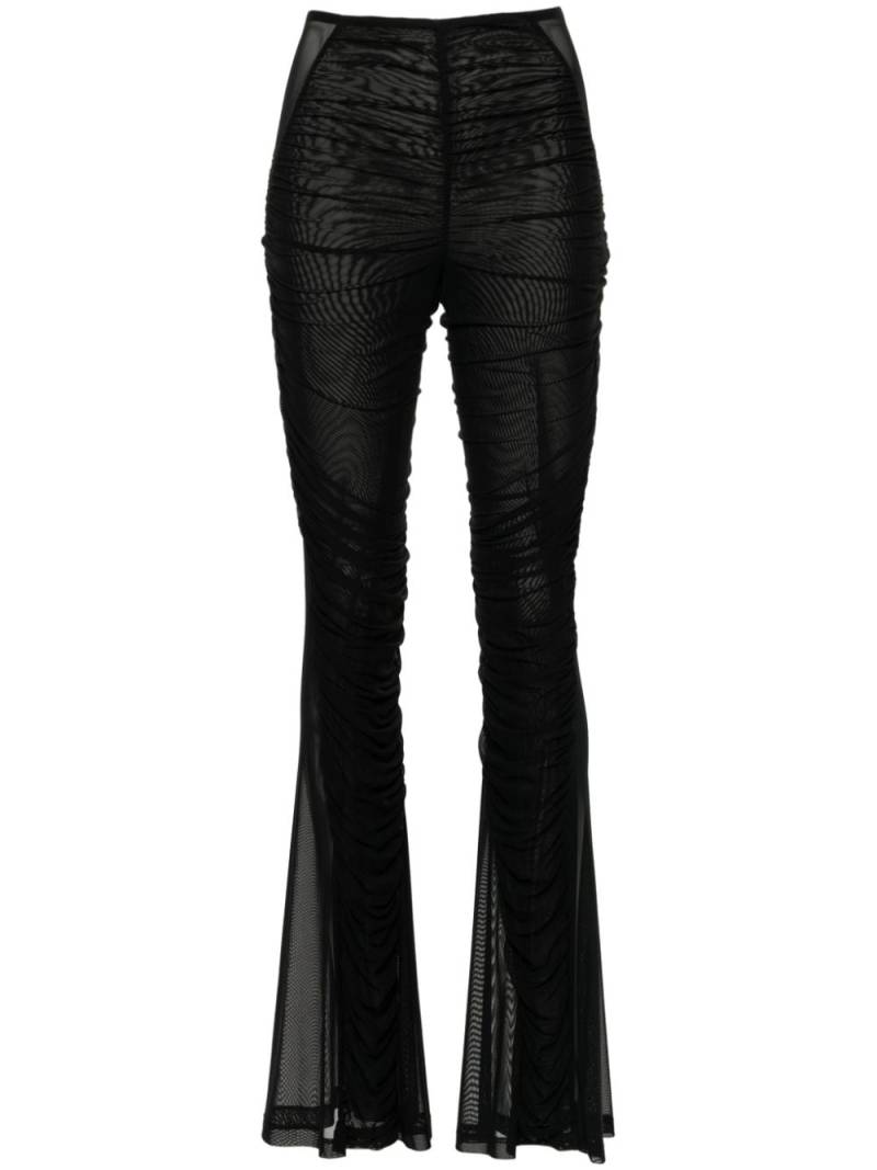 Mugler ruched flared trousers - Black von Mugler