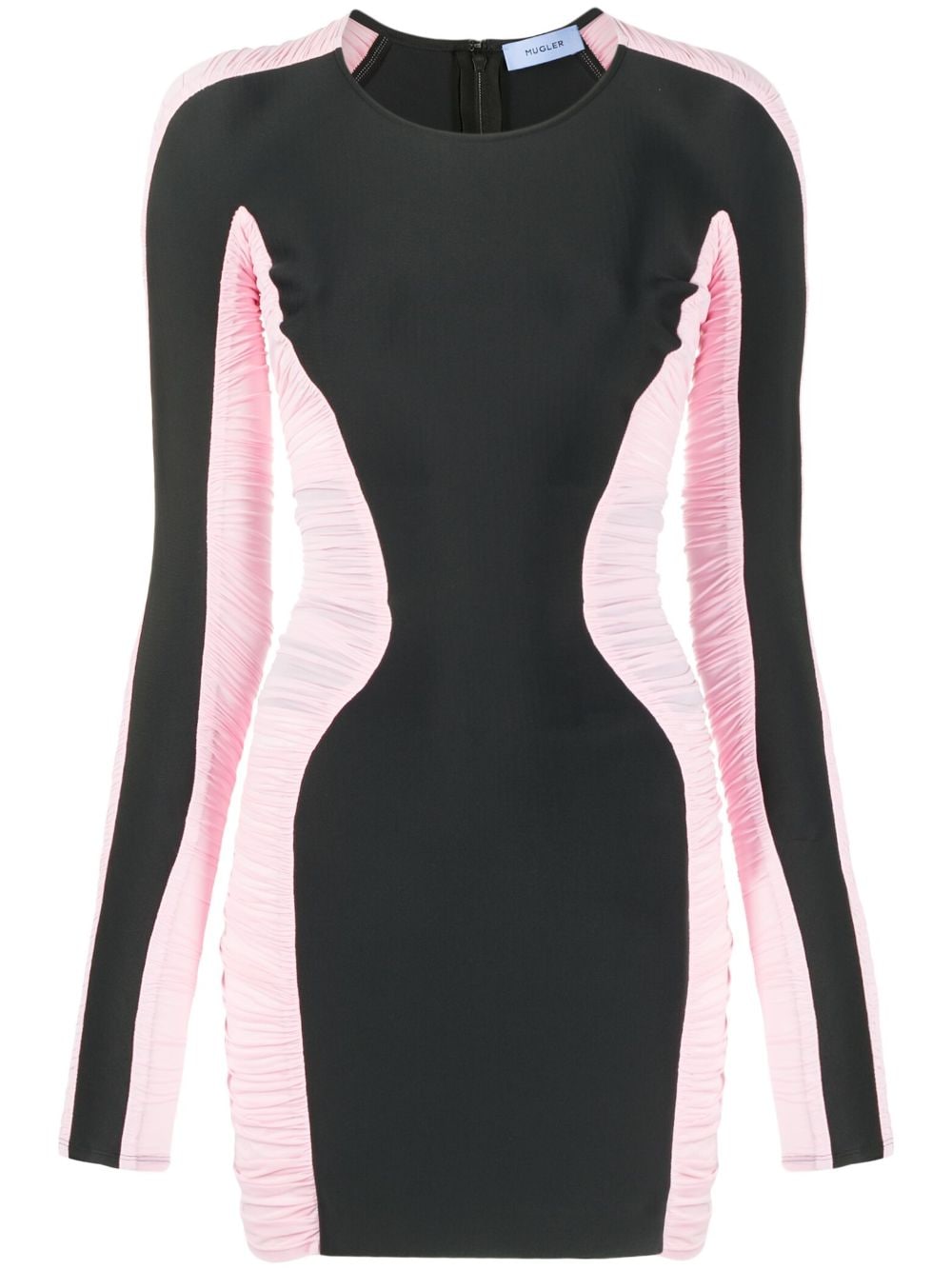 Mugler ruched long-sleeve dress - Black von Mugler