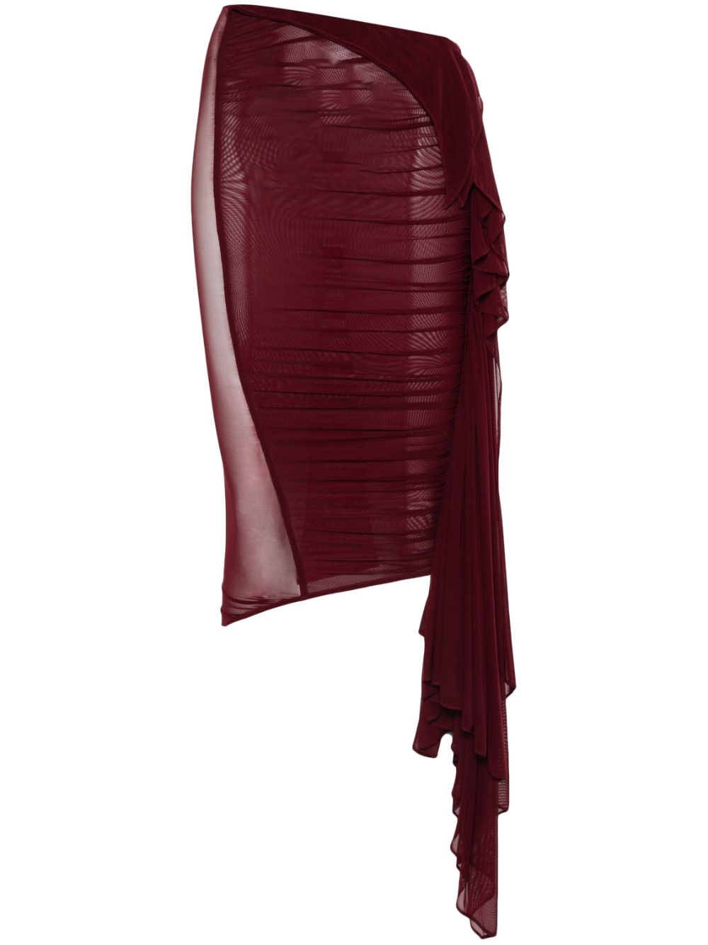 Mugler ruched midi skirt - Red von Mugler