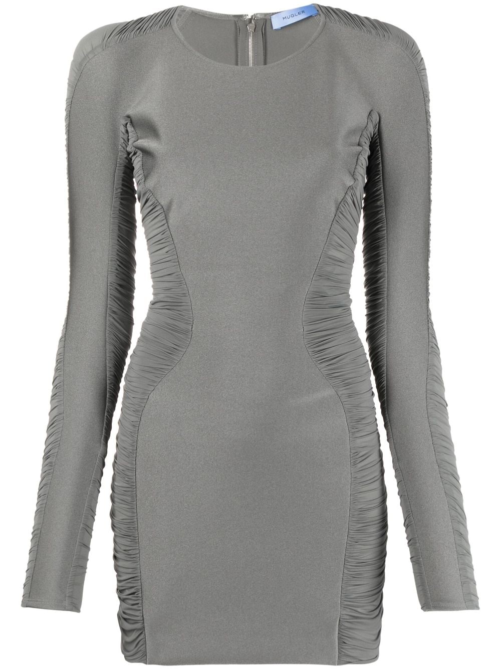 Mugler ruched panelled jersey dress - Grey von Mugler