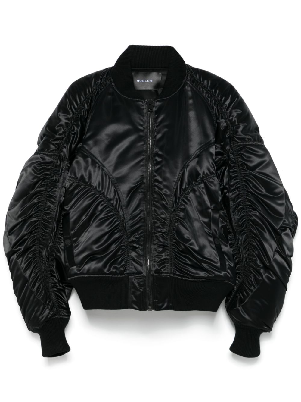 Mugler satin bomber jacket - Black von Mugler