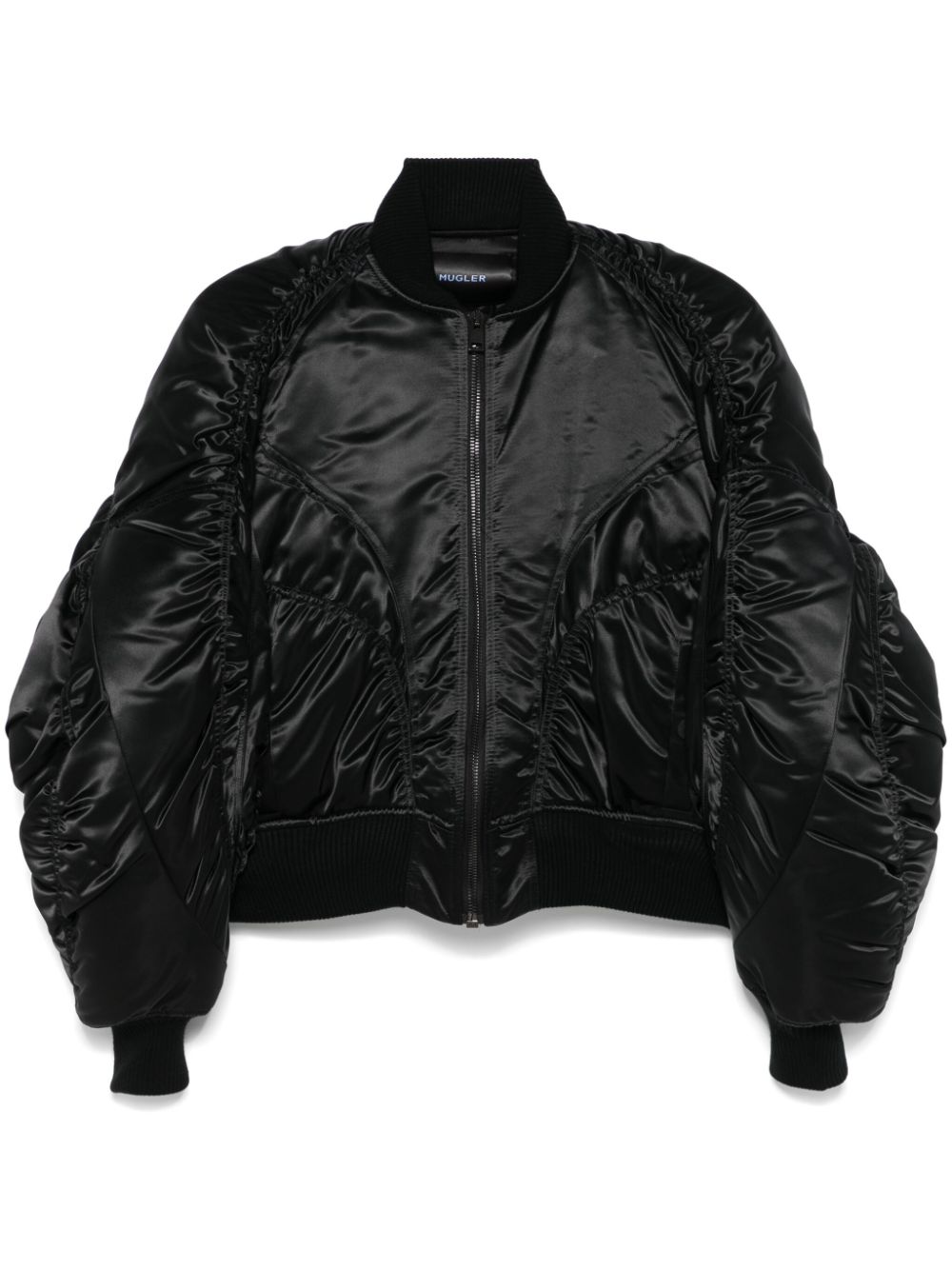 Mugler satin bomber jacket - Black von Mugler