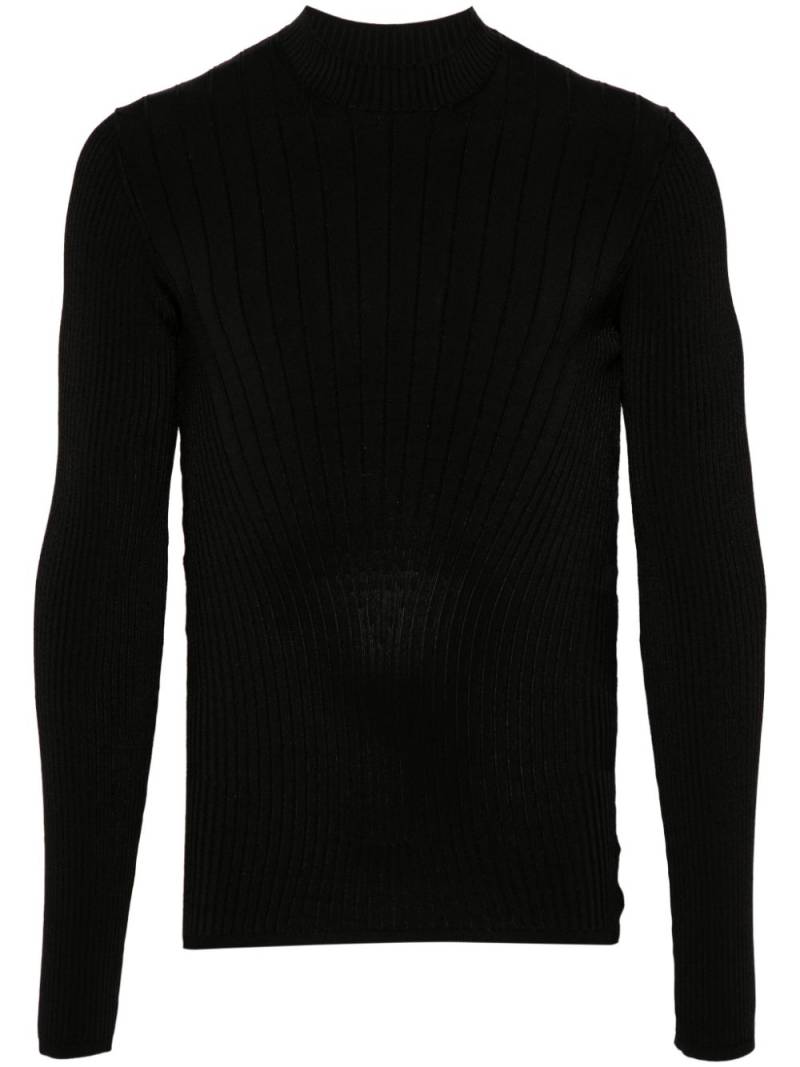 Mugler sculpting-knit top - Black von Mugler