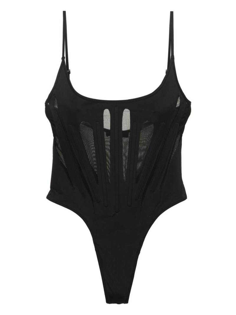 Mugler semi-sheer thong swimsuit - Black von Mugler