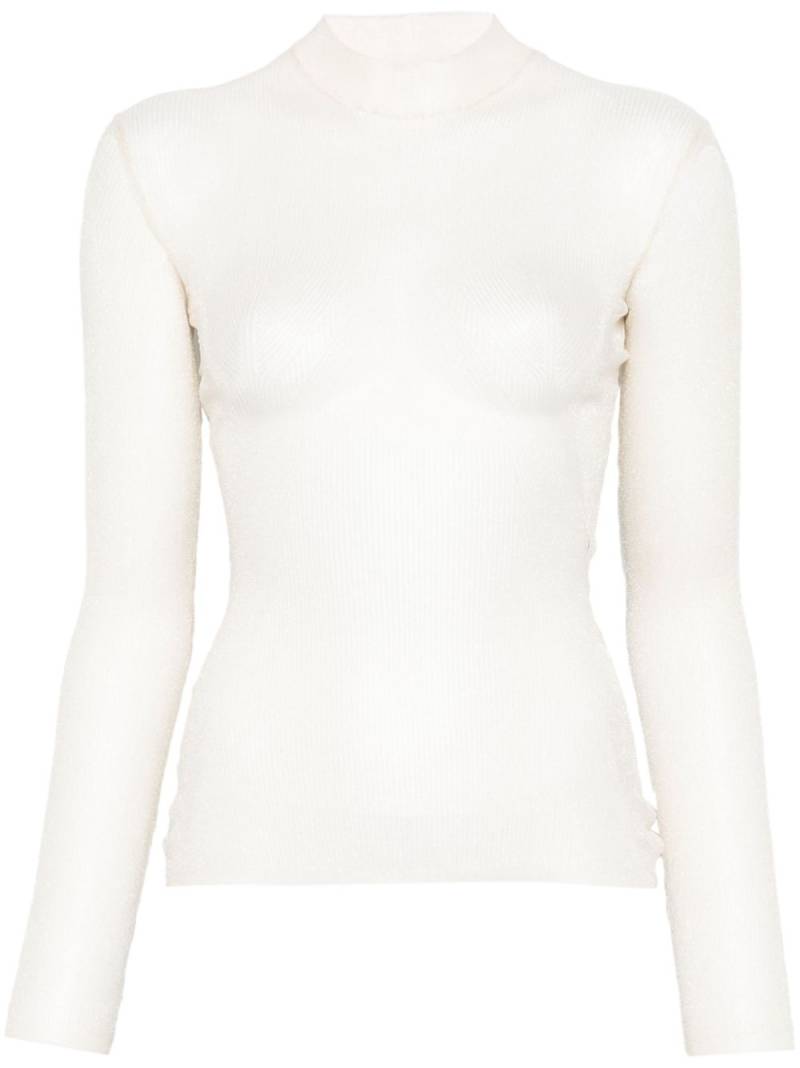 Mugler sheer sweater - Neutrals von Mugler