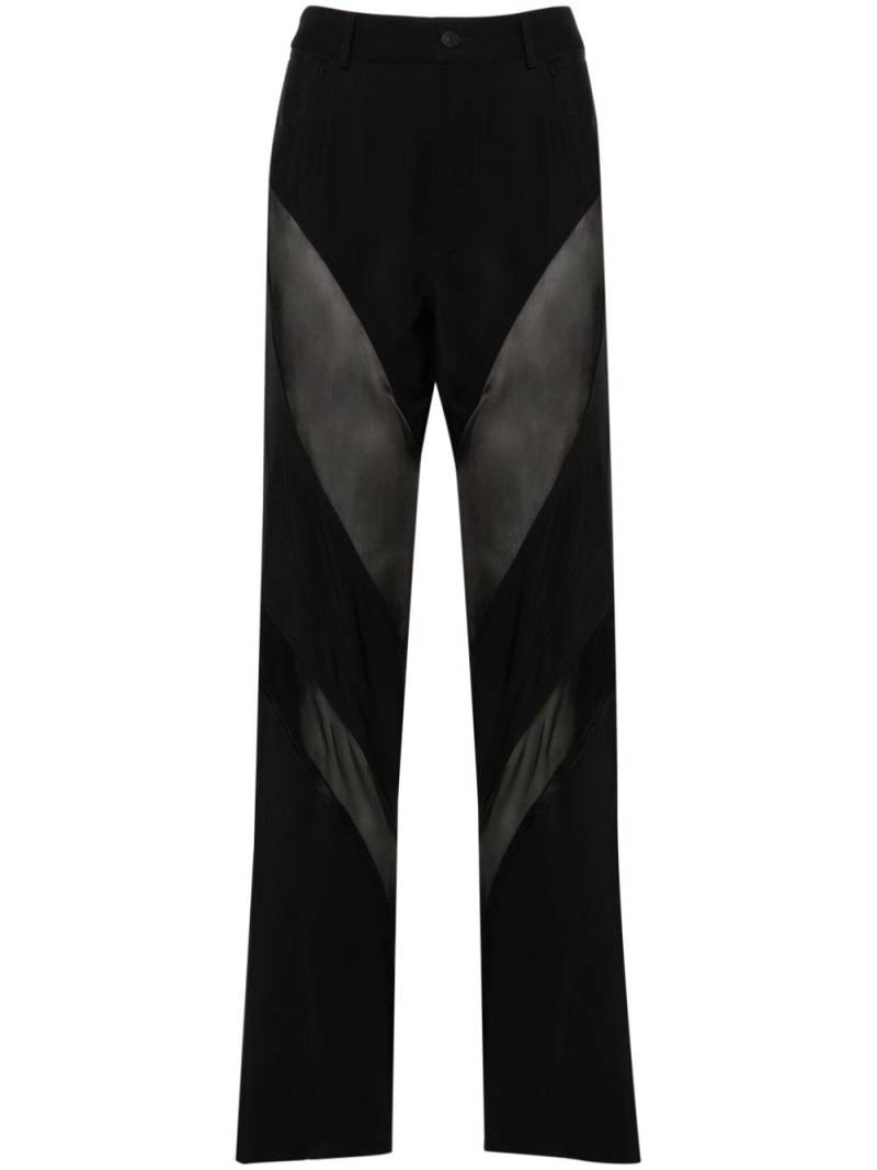 Mugler silk-panelled trousers - Black von Mugler