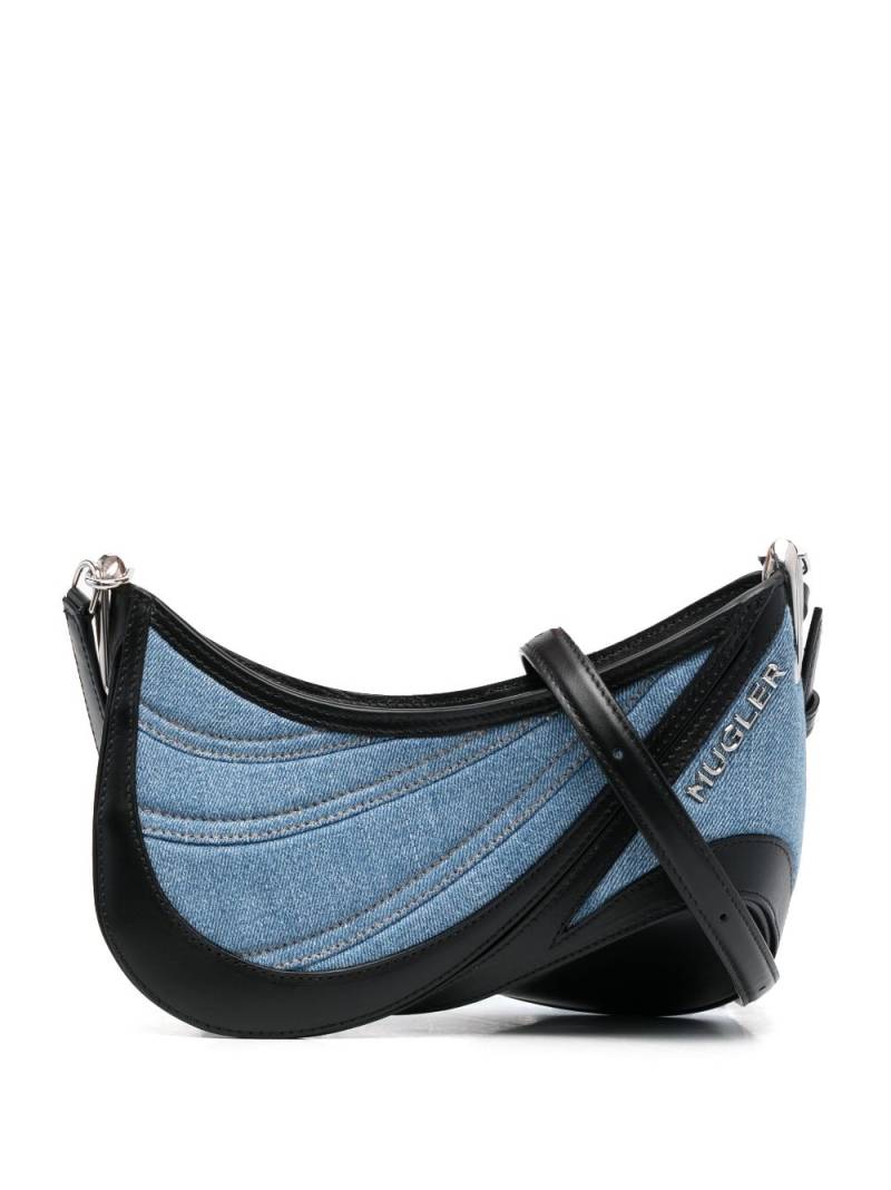 Mugler small Spiral Curve 01 denim bag - Blue von Mugler