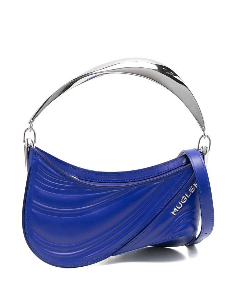 Mugler small Spiral Curve 01 embossed tote bag - Blue von Mugler