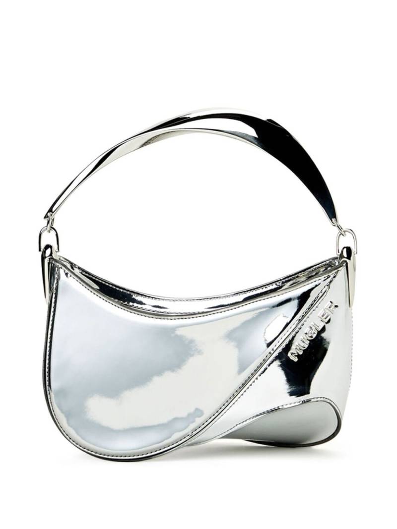 Mugler small Spiral Curve 01 foiled tote bag - Silver von Mugler