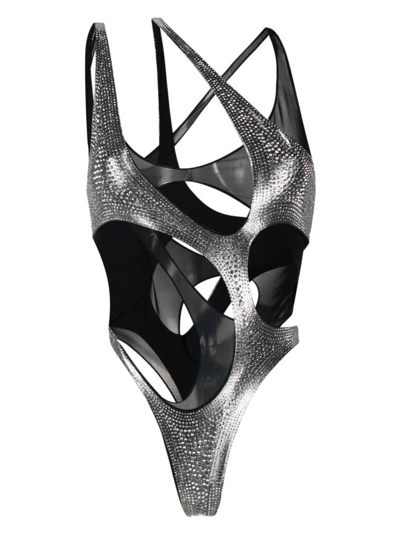 Mugler studded cut-out swimsuit - Black von Mugler