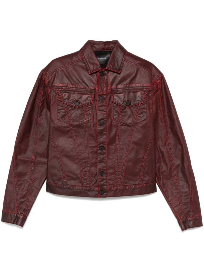 Mugler wax-effect denim jacket - Red von Mugler