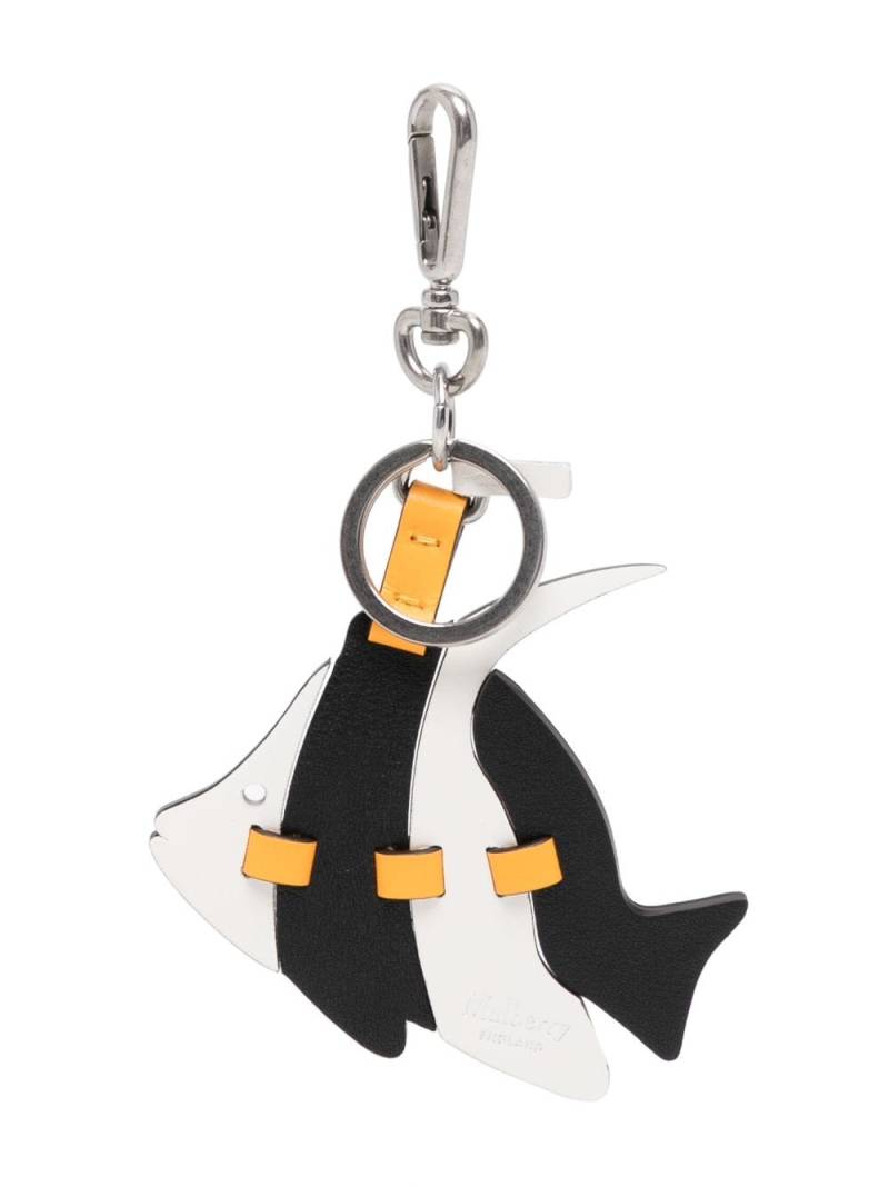 Mulberry angel-fish panelled leather keyring - Black von Mulberry