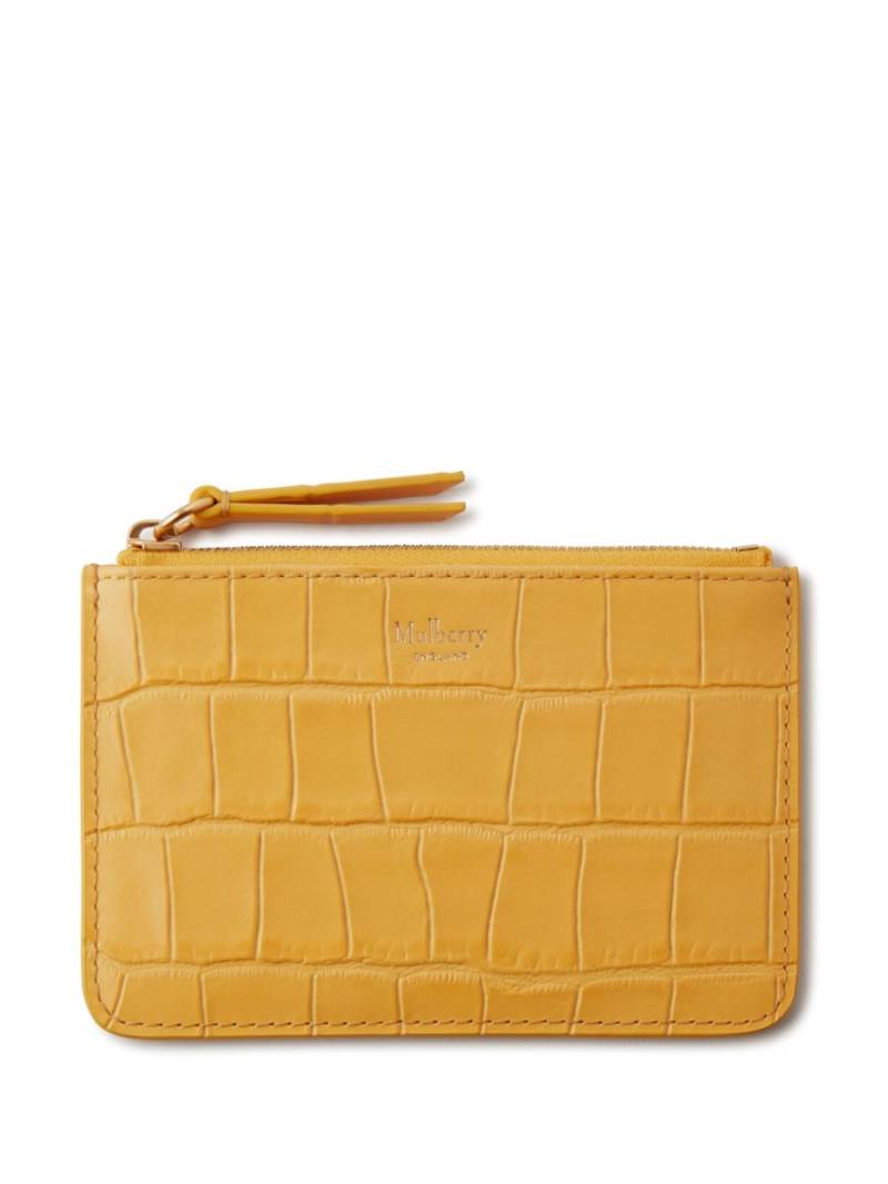 Mulberry crocodile-effect leather coin pouch - Yellow von Mulberry