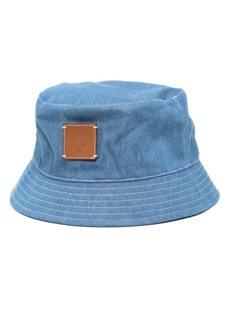 Mulberry logo-patch denim bucket hat - Blue von Mulberry