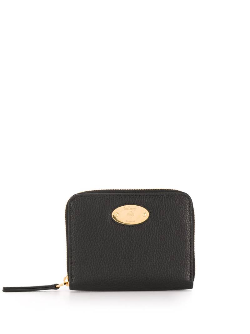 Mulberry logo plaque zip-around purse - Black von Mulberry