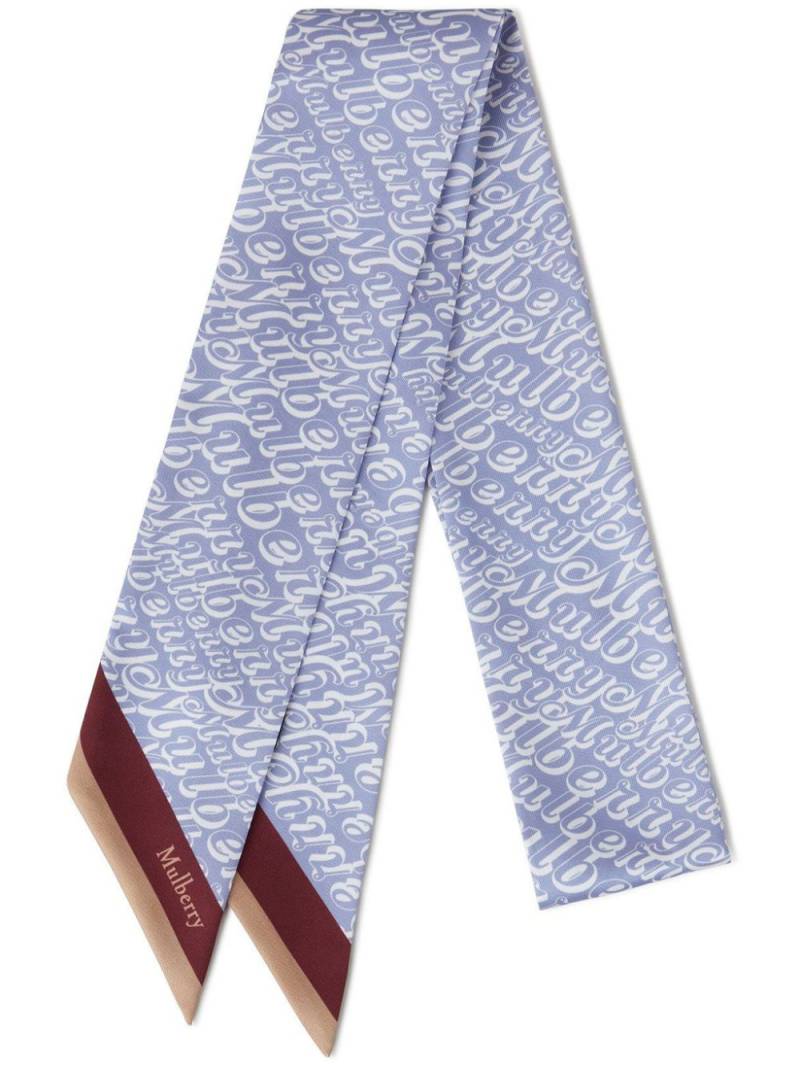 Mulberry logo-print scarf - Blue von Mulberry