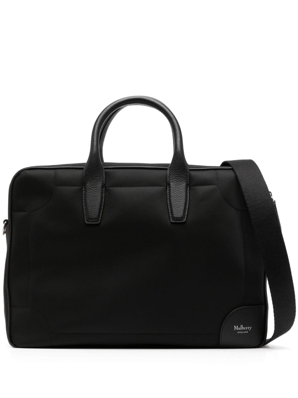 Mulberry logo-stamp nylon briefcase - Black von Mulberry