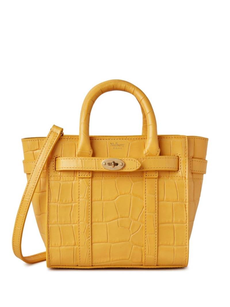 Mulberry mini Bayswater crocodile-effect tote bag - Yellow von Mulberry