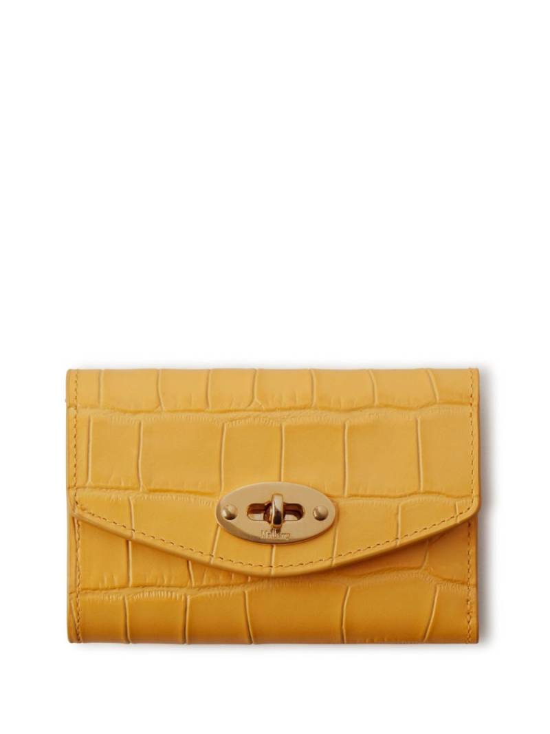 Mulberry small Darley crocodile-embossed wallet - Yellow von Mulberry