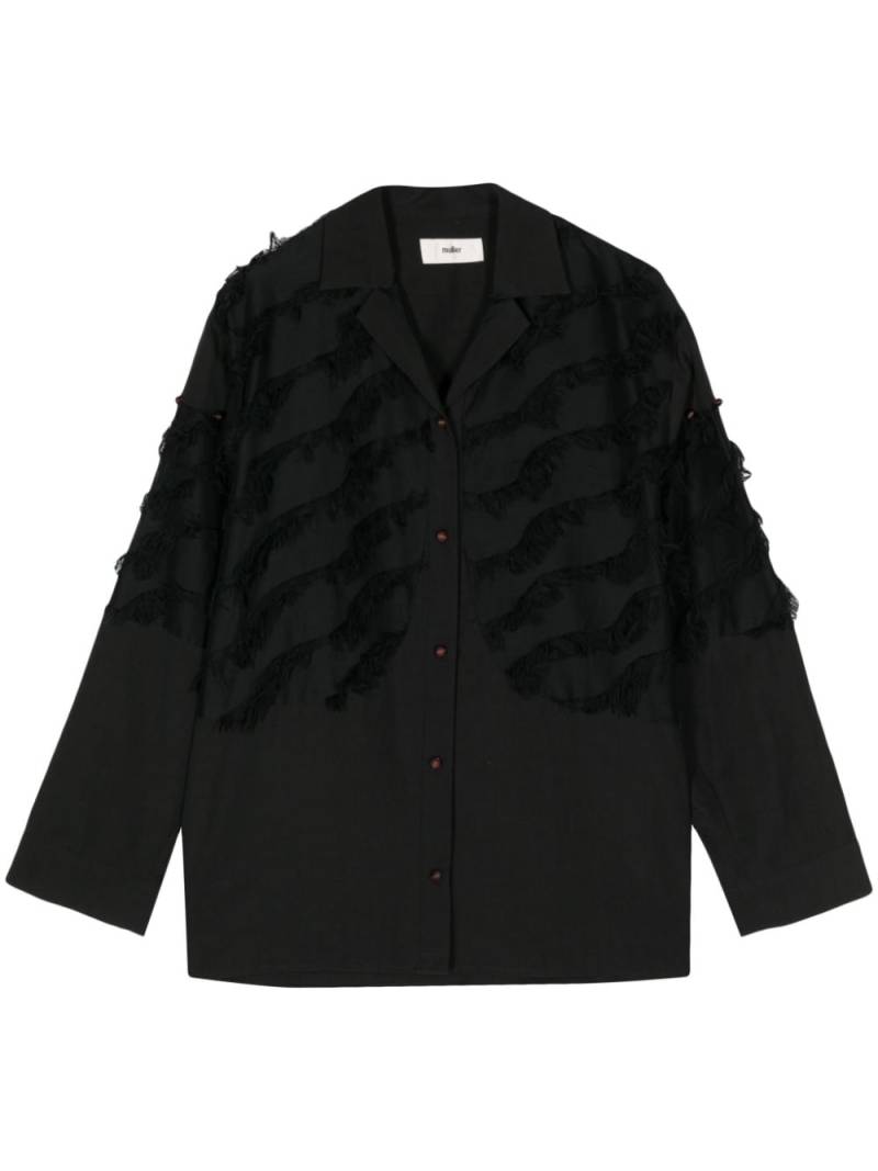 Muller Of Yoshiokubo Surge fringed shirt - Black von Muller Of Yoshiokubo