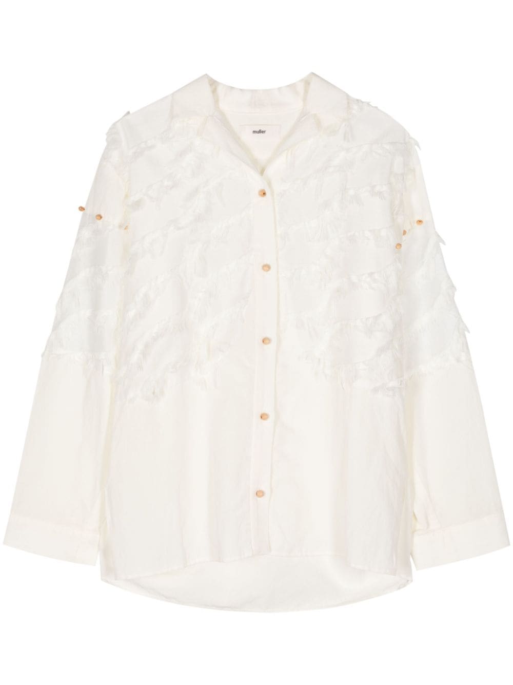 Muller Of Yoshiokubo Surge fringed shirt - White von Muller Of Yoshiokubo