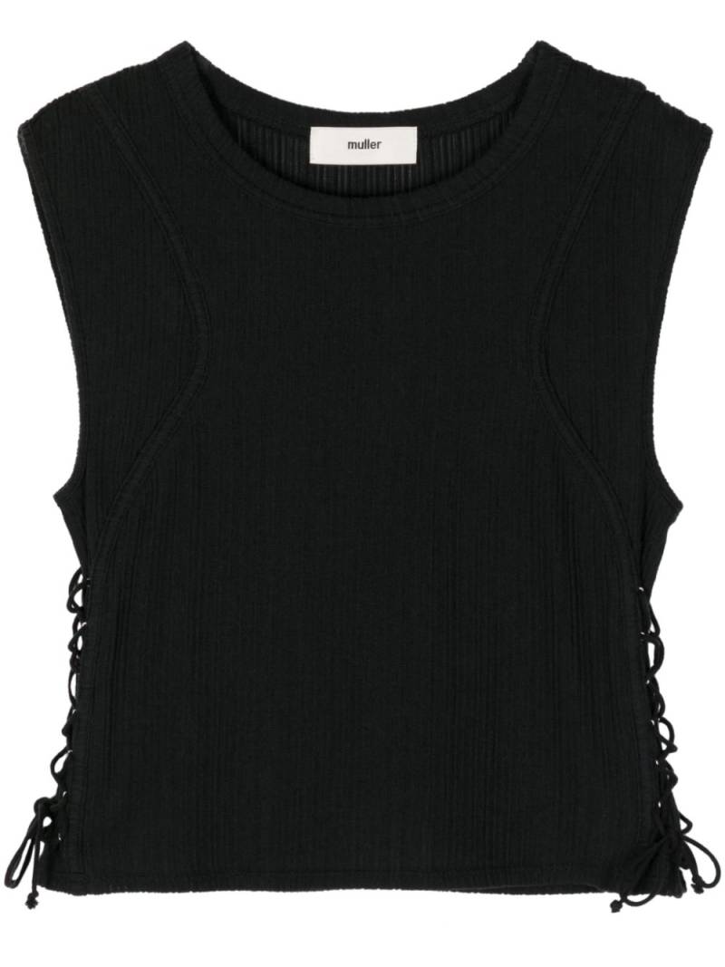 Muller Of Yoshiokubo lace-up sleeveless top - Black von Muller Of Yoshiokubo