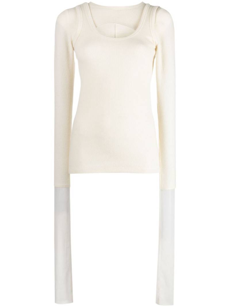 Muller Of Yoshiokubo layered fine-ribbed jumper - Neutrals von Muller Of Yoshiokubo