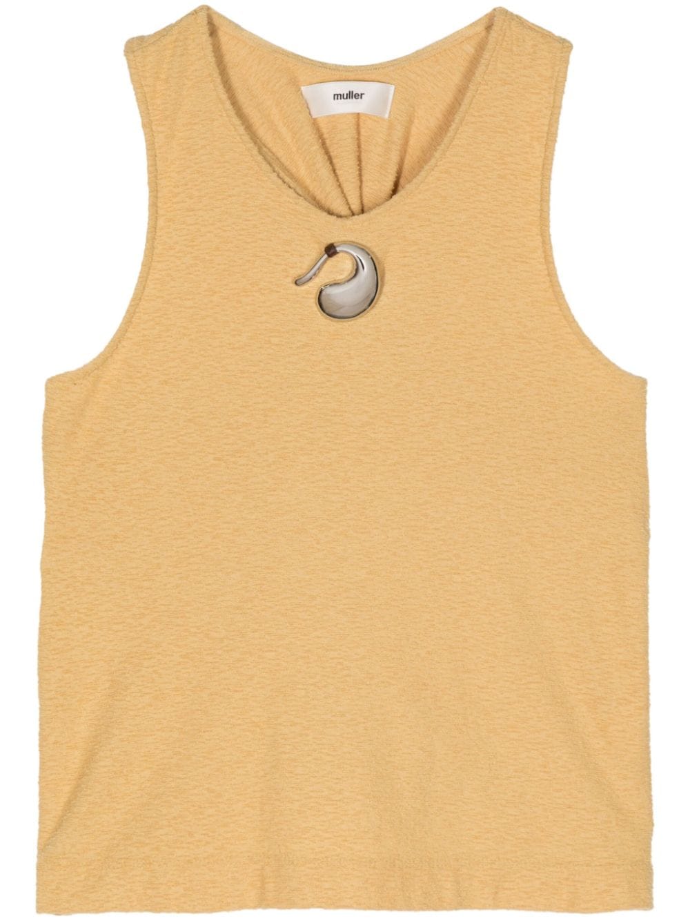 Muller Of Yoshiokubo twist-detailing cotton tank top - Yellow von Muller Of Yoshiokubo