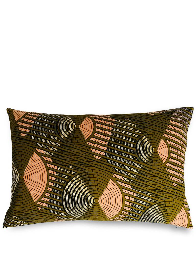 Mumutane Iki Circular Powder graphic-print wool cushion - Green von Mumutane