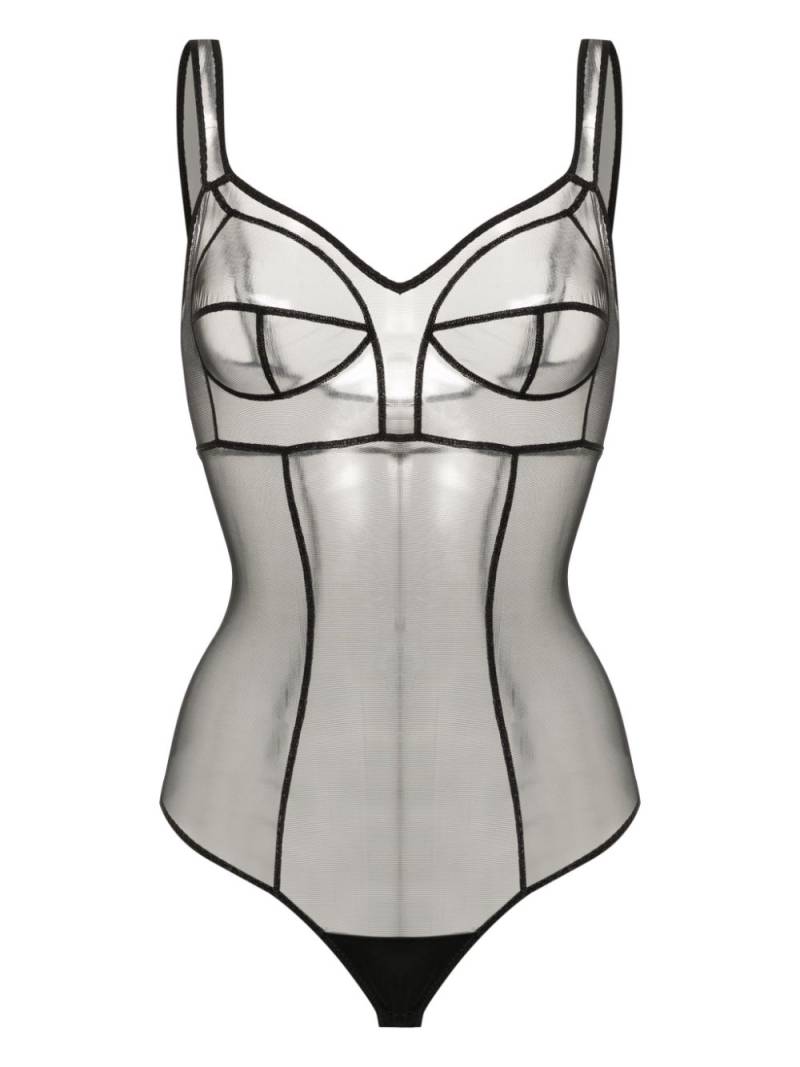 Murmur Sculpt sheer panelled bodysuit - Black von Murmur