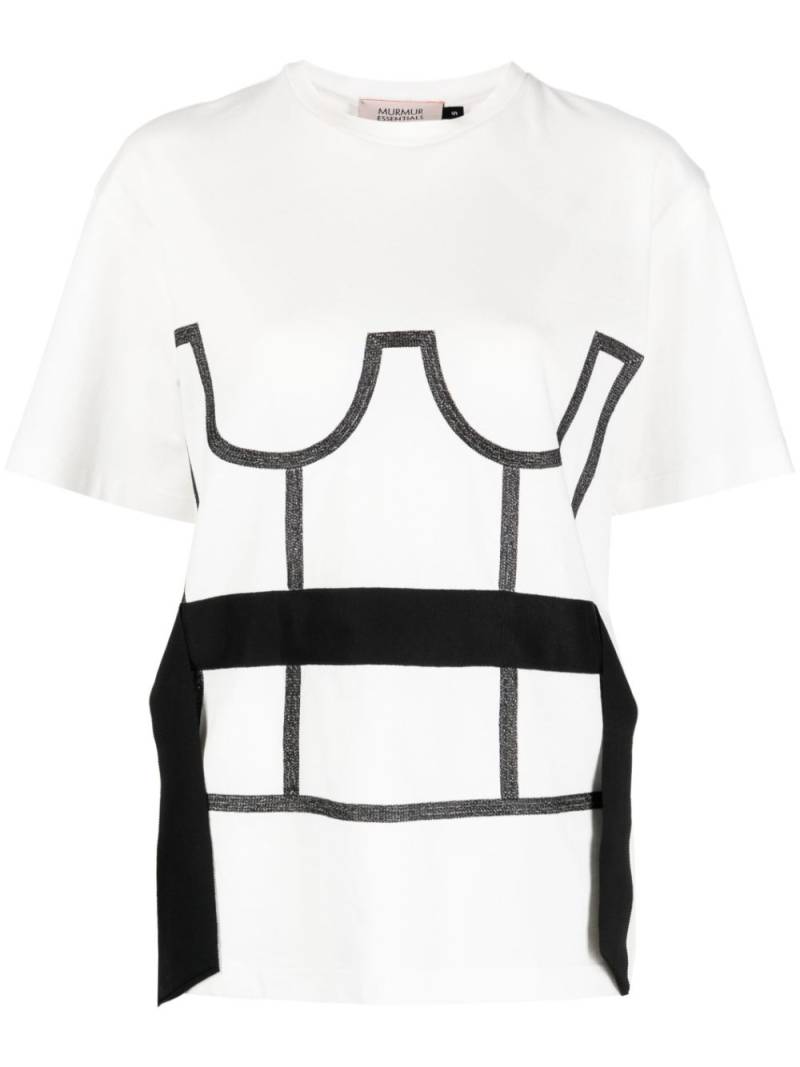 Murmur trompe l'oeil corset T-shirt - White von Murmur