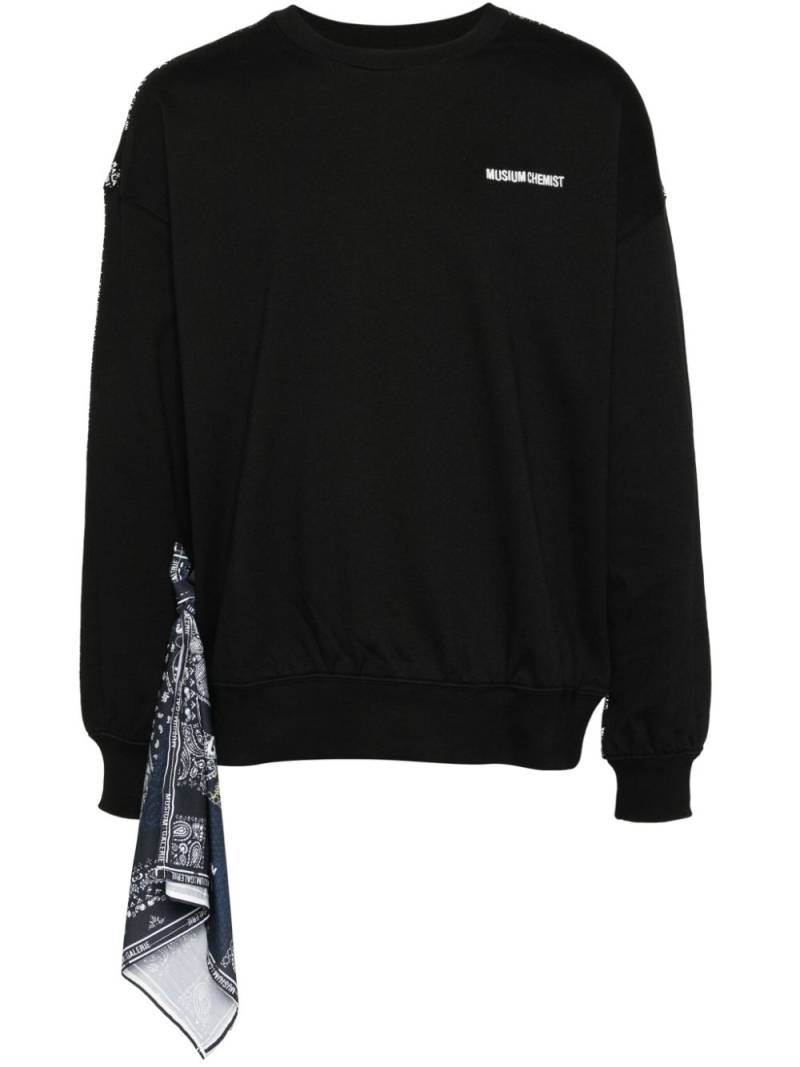 Musium Div. Graphic print scarf accent sweatshirt - Black von Musium Div.