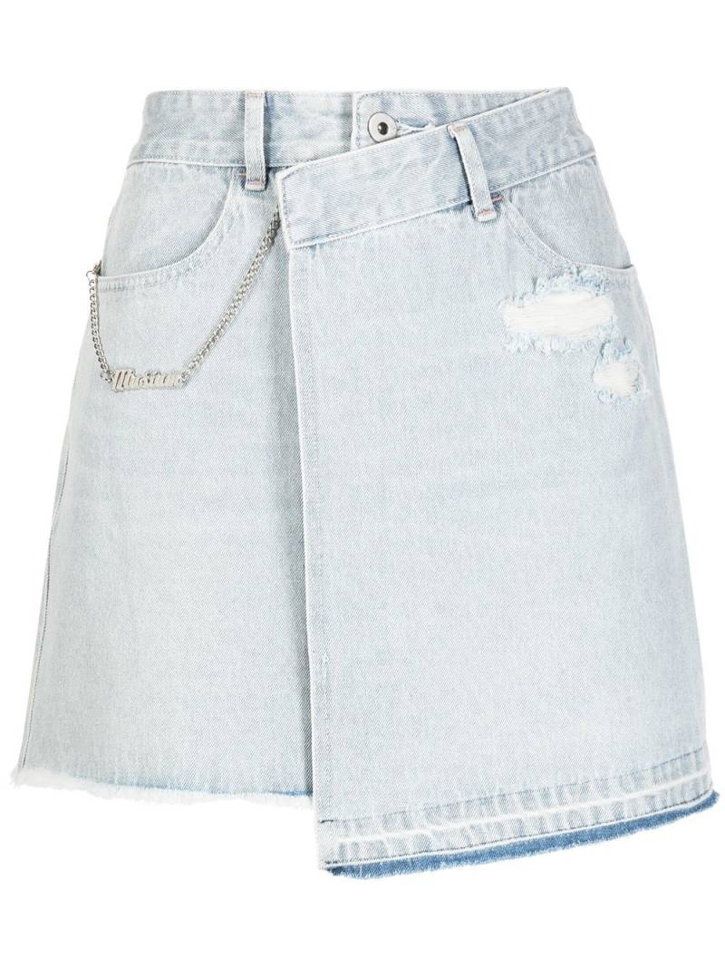 Musium Div. asymmetric distressed mini denim skirt - Blue von Musium Div.