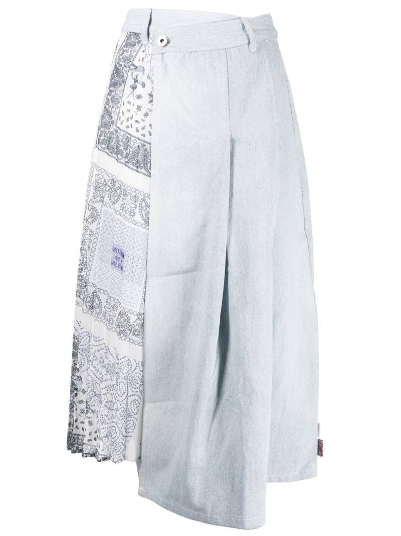 Musium Div. asymmetric pleated midi skirt - Blue von Musium Div.