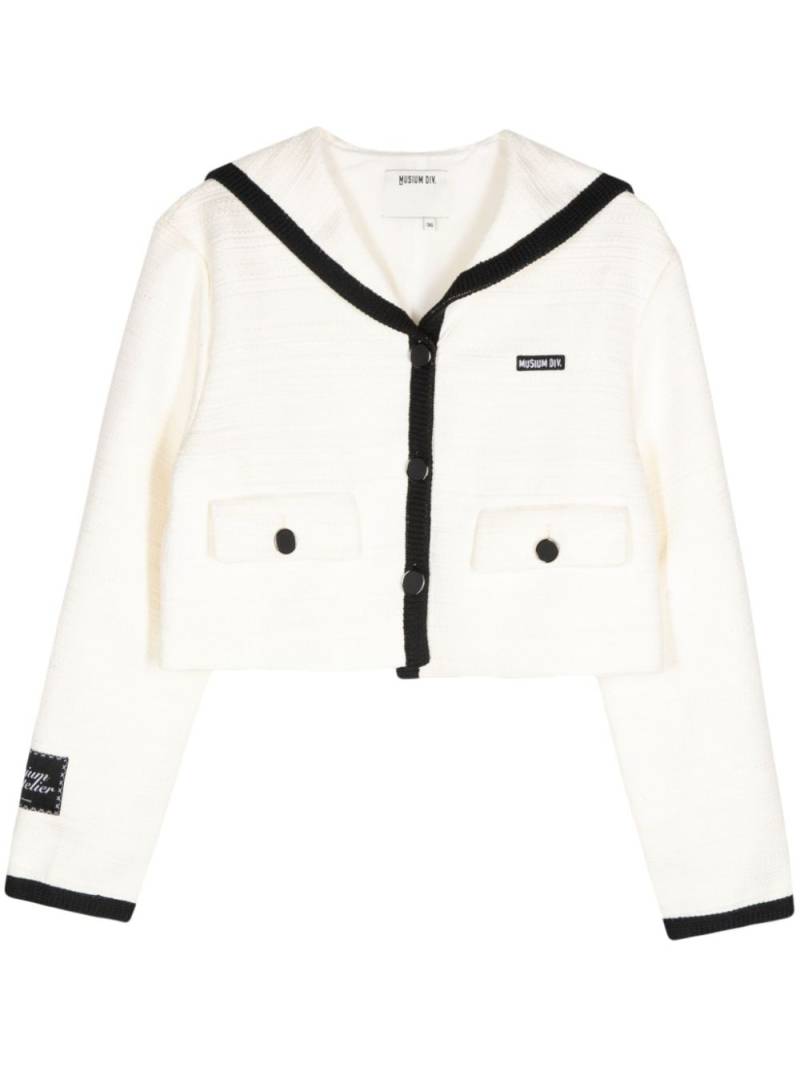 Musium Div. contrasting-trim button-up jacket - White von Musium Div.