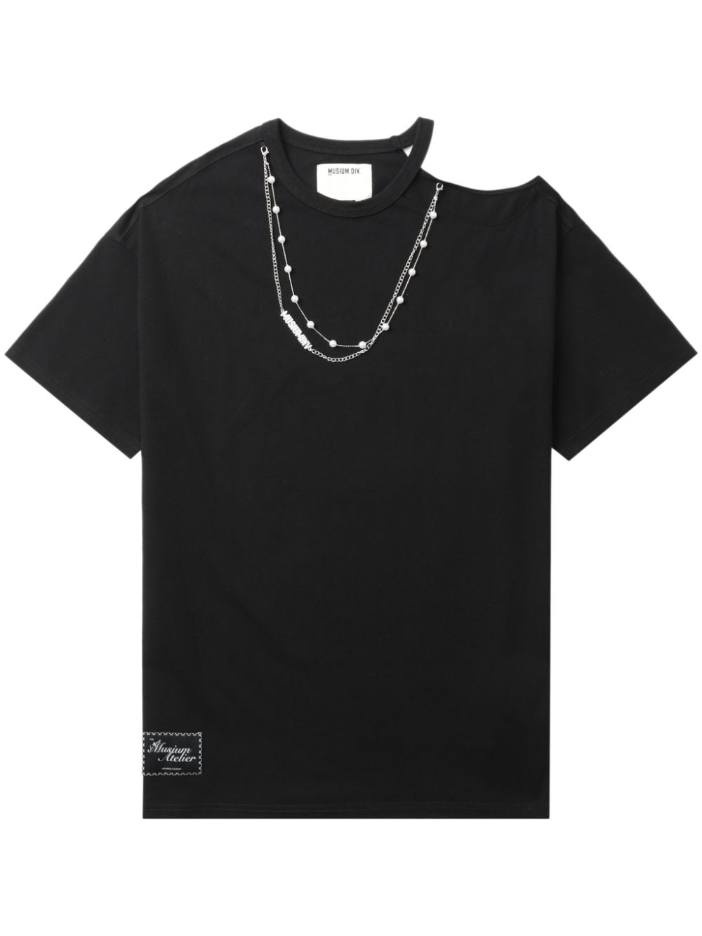 Musium Div. detachable-necklace cut-out T-shirt - Black von Musium Div.