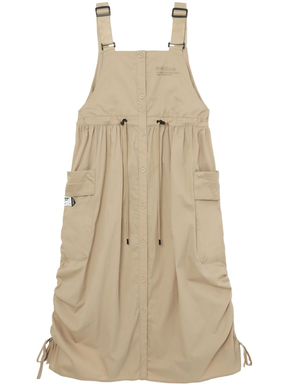 Musium Div. drawstring-waist pinafore midi dress - Neutrals von Musium Div.