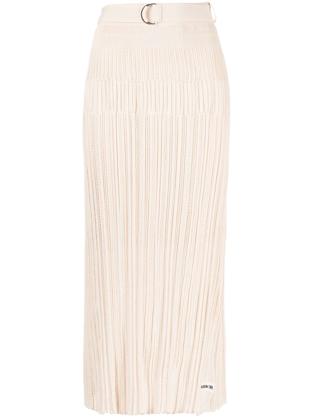 Musium Div. drop-stitch knit midi skirt - Neutrals