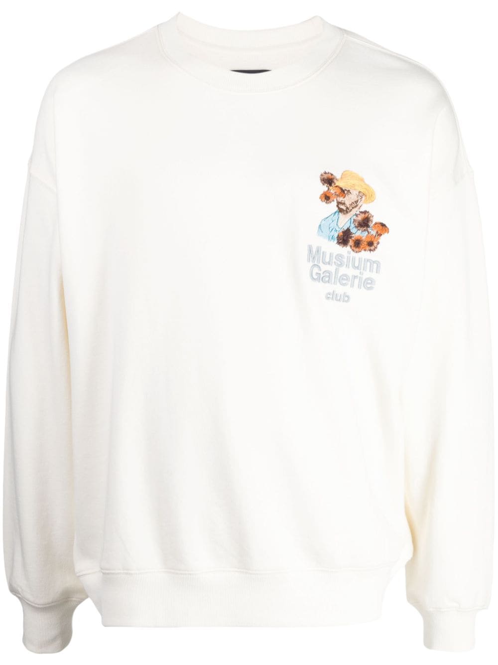 Musium Div. embroidered cotton sweatshirt - White von Musium Div.