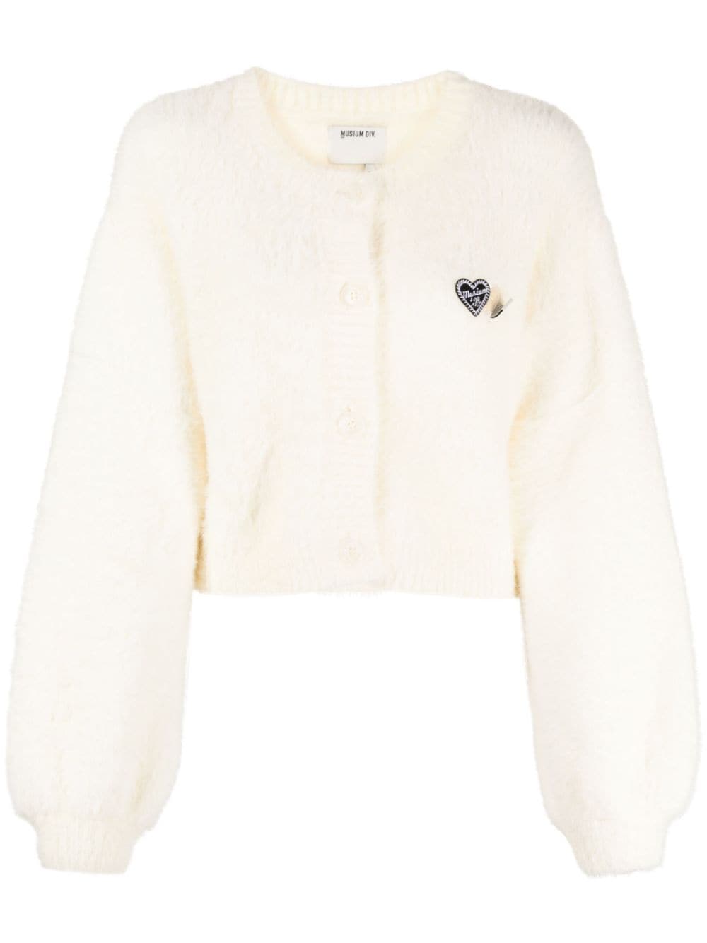 Musium Div. logo-appliqué cropped cardigan - White von Musium Div.