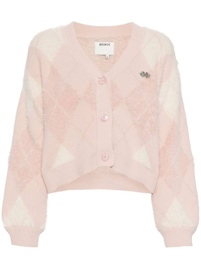 Musium Div. logo-embellished cardigan - Pink von Musium Div.