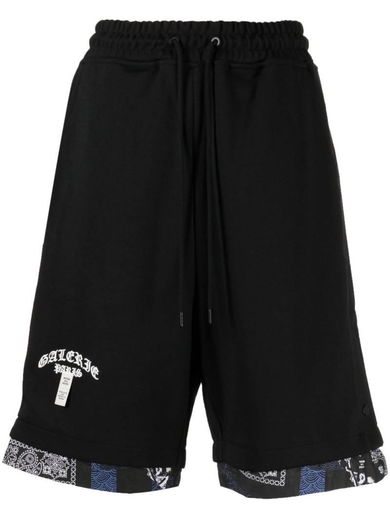 Musium Div. logo-embroidered contrasting-trim shorts - Black von Musium Div.