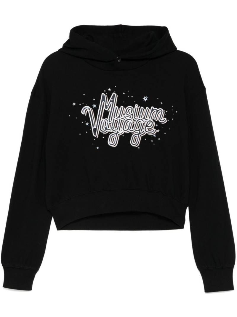 Musium Div. logo embroidery hoodie - Black von Musium Div.