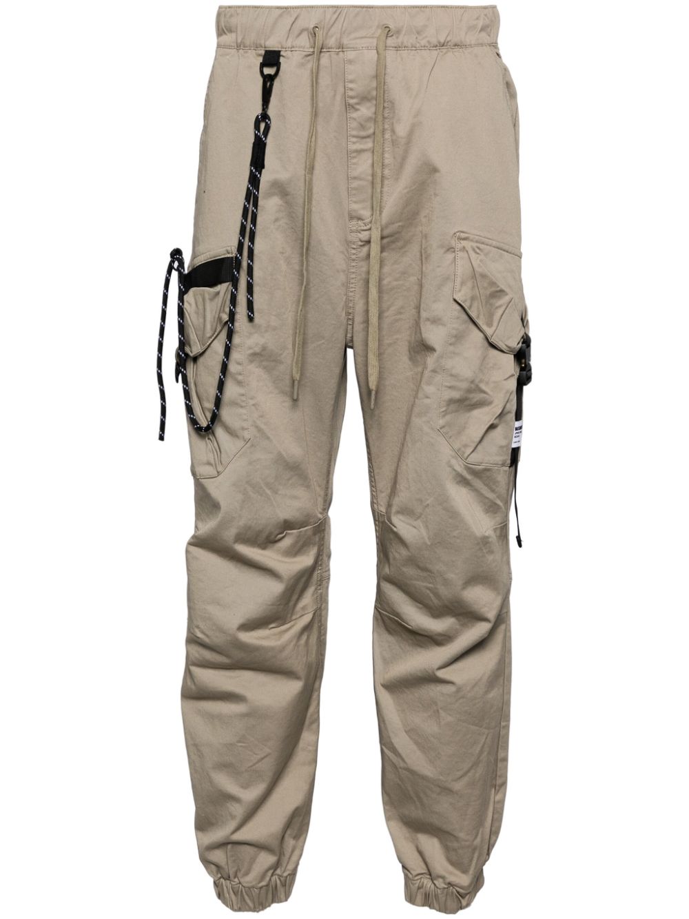 Musium Div. logo-patch tapered trousers - Neutrals von Musium Div.