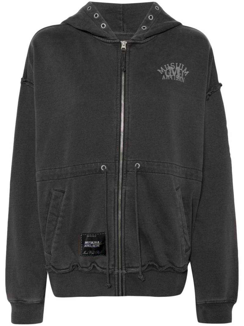 Musium Div. logo zip-up hoodie - Grey von Musium Div.