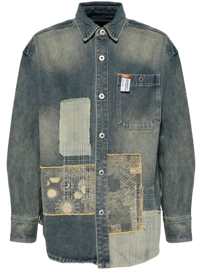 Musium Div. patchwork denim shirt - Blue von Musium Div.