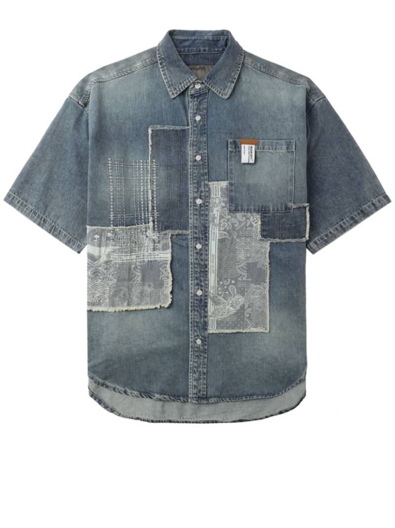 Musium Div. patchwork denim shirt - Blue von Musium Div.